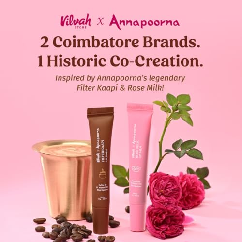 Image of Vilvah Tinted Lip Balm Combo | Annapoorna Filter Coffee & Rose Milk Natural Lip Balms | Hydrates Dry, Chapped & Pigmented Lips | Adds Pink & Brown Tint | Lightens Dark Lips | 10g Each
