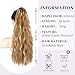 AISI BEAUTY Corn Wave Ponytail Extension, Long Ponytail Extension for Women Curly Wrap Around Ponytail 22 Inch Synthetic Clip in Ponytail Hairpiece for Daily Party Use(27H613)