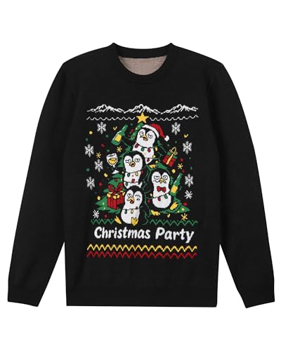 Runhit Penguin Christmas Party Knitted Sweater - Image 4