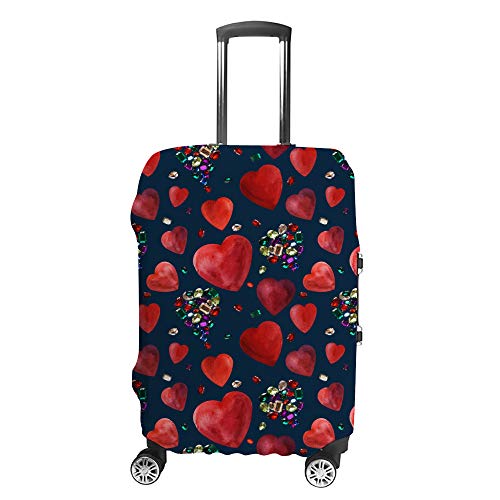 Housse de valise cœur rouge CHEHONG en polyester élastique lavable de 18 à 32 pouces