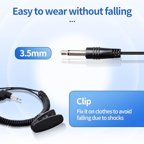 Miniatura 3 de Wlertcop Pinganillo Walkie Talkie, Auriculares Policiales Solo De Tubo Con Conector De 3,5 Mm Para Exteriores Adaptación De Radio Bidireccional