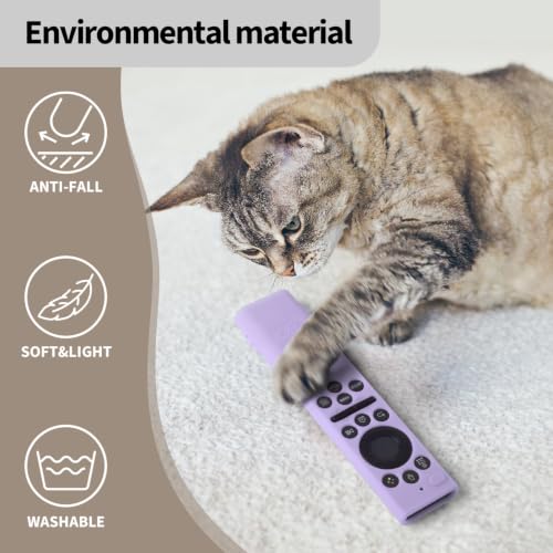 Image of Oboe Silicone Tv Remote Cover Compatible with Samsung Smart Tv Remote 2026 Model BN59-01498A Open Key Case with Lanyard (Lavender Purple) [REMOT E NOT Included]