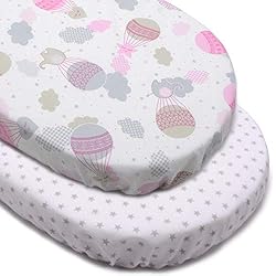 Easy Cubre Colchón PEKITAS Sábana 75x33cm / 72X33cm Ajustable para Colchón Capazo/Carro/Cochecito de bebé para Niños y Niñas con Elástico Se Adapta a Julius Zöllner, Träumeland, Alvi, FabiMax