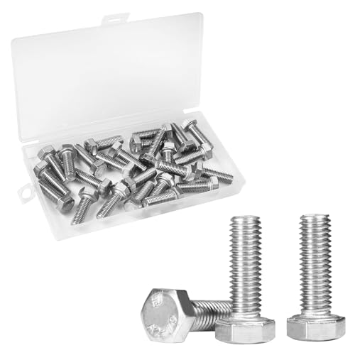 Yinpecly 25 Pcs M8 Hex Bolts M8-1.25 x 25mm Hex Head Screw Bolt...