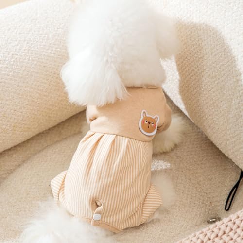 COZENTA 犬 服 術後ウェア 術後服 避妊手術 傷口保護 エリザベスカラー代替 (ベージュ M)