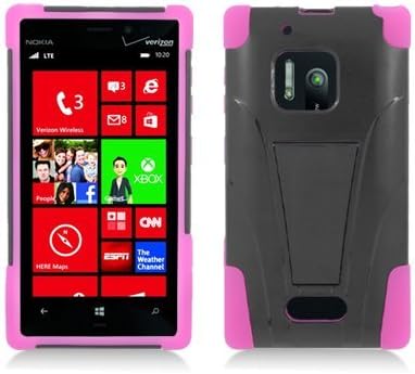 Aimo Wireless Skin Case for Nokia Lumia 928 - Retail Packaging - Hot Pink/Black