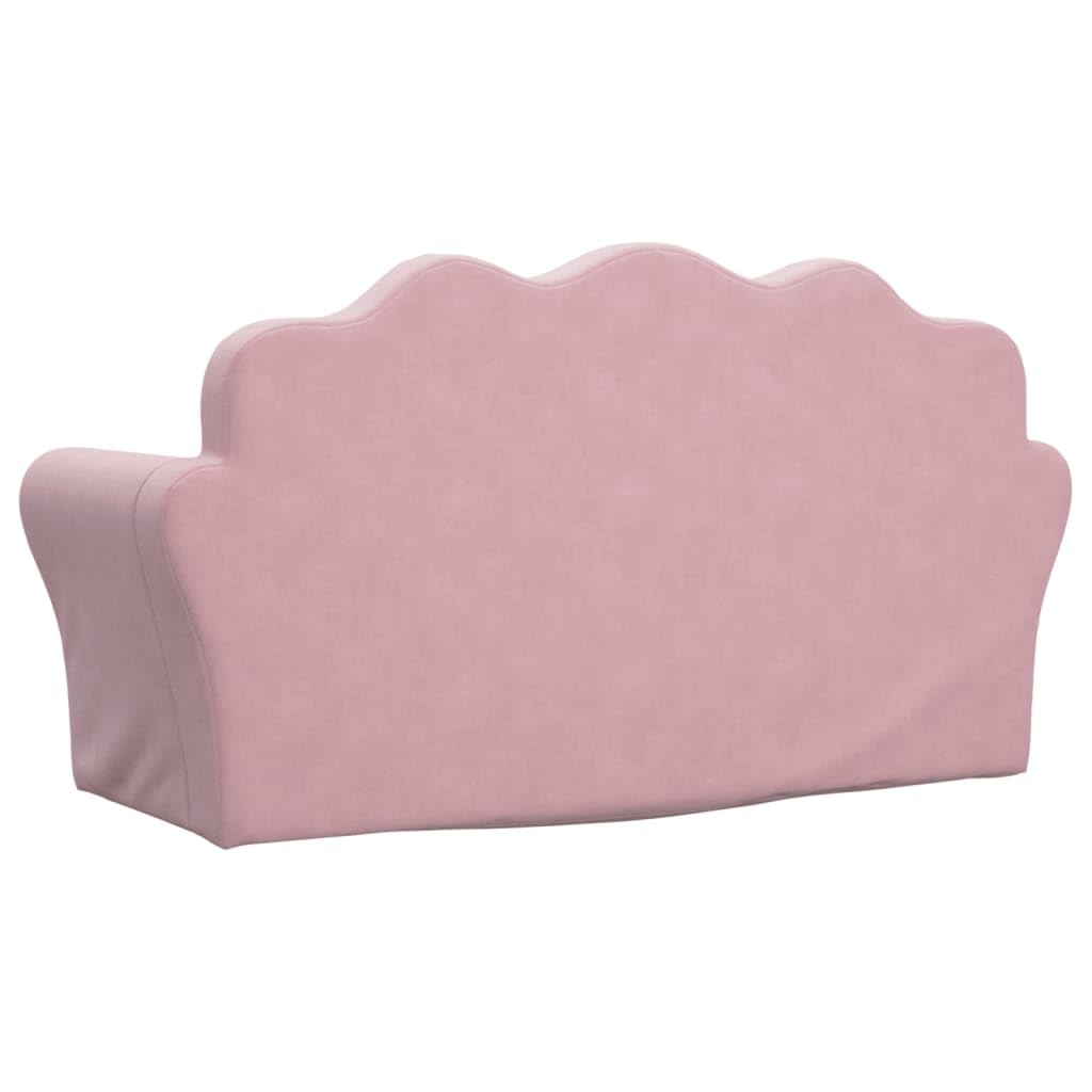 vidaXL Divano per Bambini a 2 Posti Rosa in Morbido Peluche