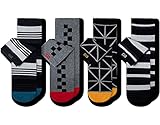 Pair of Thieves Men's 4 Pack Ready for Everything Patterned Cushion Ankle Socks, White/Black/Grey, One Size