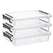 Citylife 3 PCS Plastic Storage Bins with Latching Lids Portable Project Case Clear File Box Stackable Storage Containers for Organizing B5 Paper, Photo, Document, Scrapbook