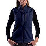 SCOTTeVEST Fireside Fleece Vest for Women - 15 Hidden Pockets - Warm Wrinkle Resistant for Travel & More (Navy, Small)