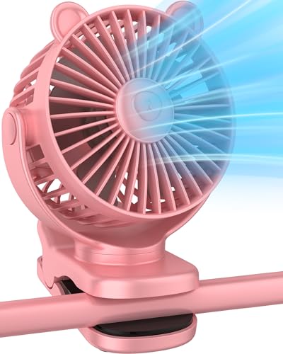 Image of KIDEE Portable Clip on Fan, Mini Baby Stroller Fan Rechargeable with 360 Rotation, Small Desk Fans Battery Operated, Personal Cooling Fans for Bedroom Indoor Outdoor Travel