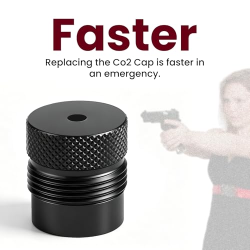 Image of ETZ Fast Cap Adapter for BYRNA SD LE EP HD XL, Aluminum CO2 Quick Release Cylinder Cover, Extended Grip Design No Tools Required, Quick Change Cartridge Cap Accessories, 1 Piece