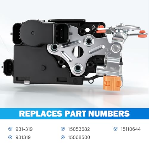 Image of Door Lock Latch Actuator Compatible with 2000-2007 Cadillac Escalade & Chevy Chevrolet Silverado Avalanche Suburban Tahoe & GMC Sierra Yukon, Front Right Passenger Side, OE#931-319, 15110644, 15053682