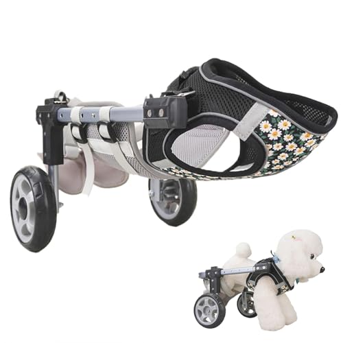 ペットウォーカー 調節可能な後脚 2/4輪 ペット用ベビーカー 胸と太もものサポート 犬用車 リハビリ用 軽量アルミフレーム 補助輪 後脚用 脱着簡単 軽量 ペット用歩行器 障害犬用 猫用車椅子 老犬用 ドッグウォーカー L 二輪