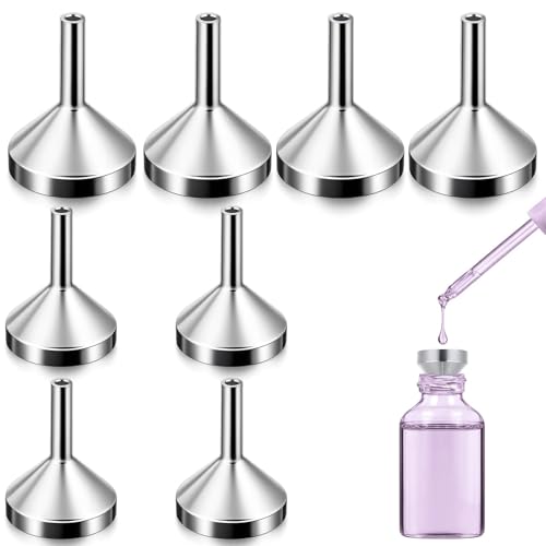 8 Stück Trichter Klein (18mm 25mm) Mini Trichter Trichter Küche Mini Trichter Für Füllen Von Kleinen Flaschen Dosieren Von Parfüm Sand (Silber)