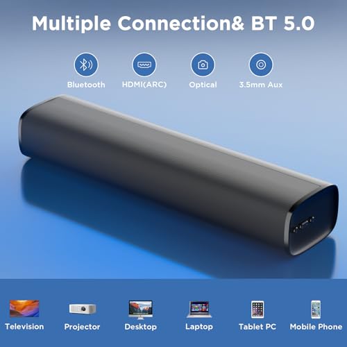MZEIBO TV Sound Bar, Sound Bars for Smart TV Bluetooth 5.0 Soundbar 50W 17Inch Soundbars with ARC/Optical/AUX Connection Surround for Home Theater Audio TV/PC/Gaming/Projectors – Image 6