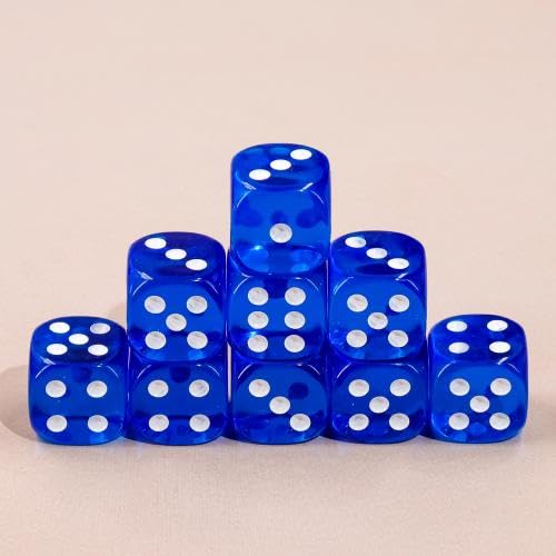 Epic Forge - Lote de 36 Dados de 6 Caras, 12 mm, Color Azul Transparente