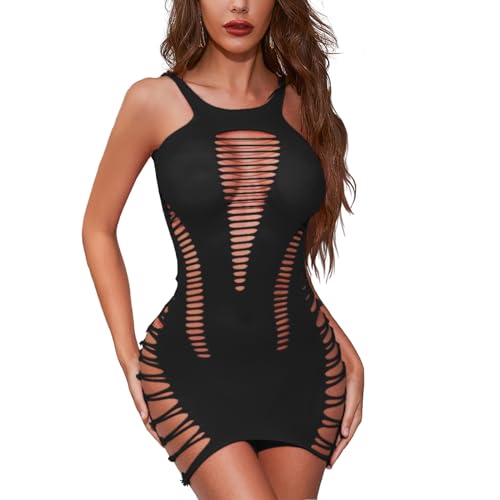 Famstar Sexy Lingerie for Women Naughty Fishnet Lingerie Set Bodysuit Outfits Teddy Babydoll Erotic Mesh Women’s Outfits