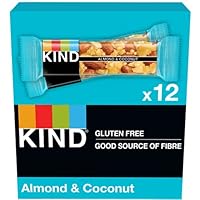 KIND Almond and Coconut Nut Bars, 12 x 40g Multipack - Gluten Free - 1 Ingredient Almonds