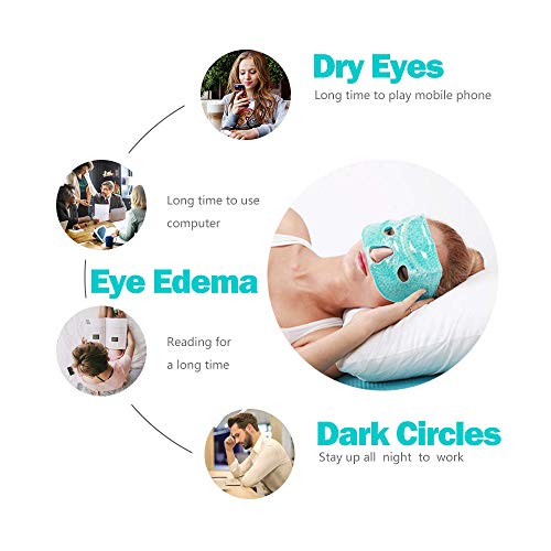 Antifaz para Dormir Máscara de Facial Ojo de Gel de hielo Cuentas Fría/Caliente para durmiendo - Imagen 3