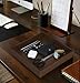 HofferRuffer Faux Leather Vanity Tray, Elegant Desktop Storage Organizer, Decorative Catchall for Perfume, Bathroom Valet, Nightstand or Dresser, 10 x 10 x 1.8 inches (Brown)