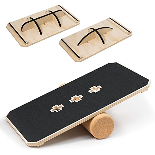 Patented Multifunction Balance Board Trainer with full function Wobble Board, Rocker Board, Balance Surf Trainer for All Level Balance Trainer or Snowboard & Surf Training