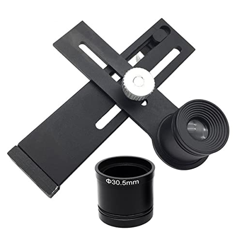 顕微鏡キット ユニバーサル携帯電話ホルダーアダプター 10X 接眼レンズ電話クリップ付き 実体顕微鏡に接続 フィット 撮影 送信 保存 写真 ビデオ 顕微鏡レンズアダプター(Mounting 30.5 mm)