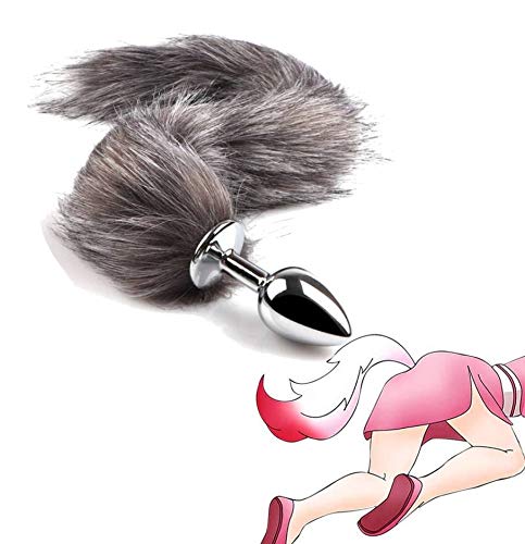 Juguetes Grises Para Mujeres Con Tapón De Metal y Cola De Zorro...