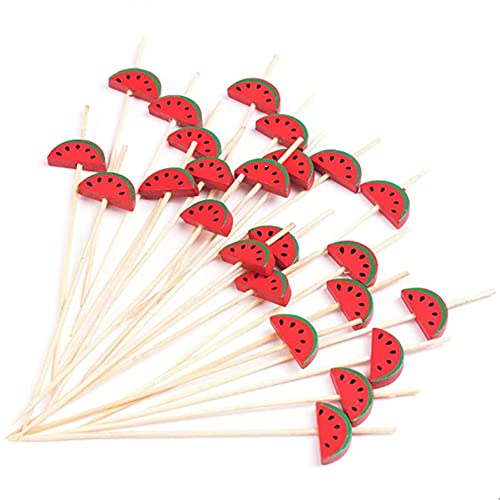 Lot de 100 piques à fruits jetables en bambou faits à la main 12 cm Cover