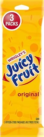 JUICY FRUIT Gum, Original Chewing Gum, Bulk Candy Individually Wrapped, 45 Count, Bulk (Pack of 9)