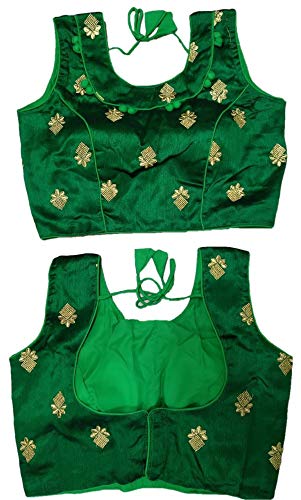 Saree Blouse Women Party Wear Blouse Saree Designer Full Stitch Blouse Padded Blouse for Saree Crop Top Choli 609 Green