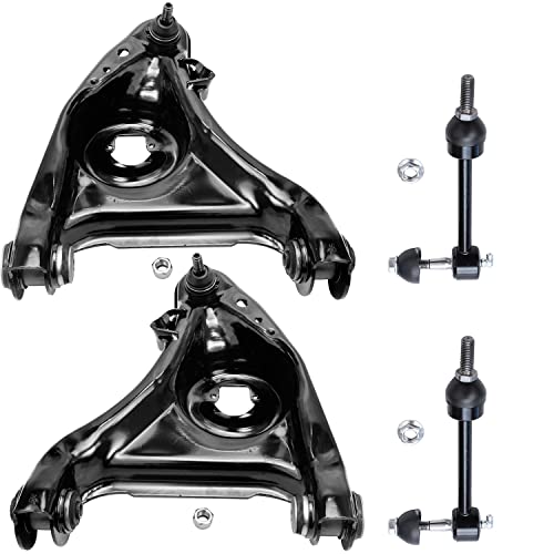 Image of Detroit Axle - Front Lower Control Arms + Sway Bar Links Replacement for Ford Crown Victoria Lincoln Town Car Mercury Grand Marquis - 4pc Set
