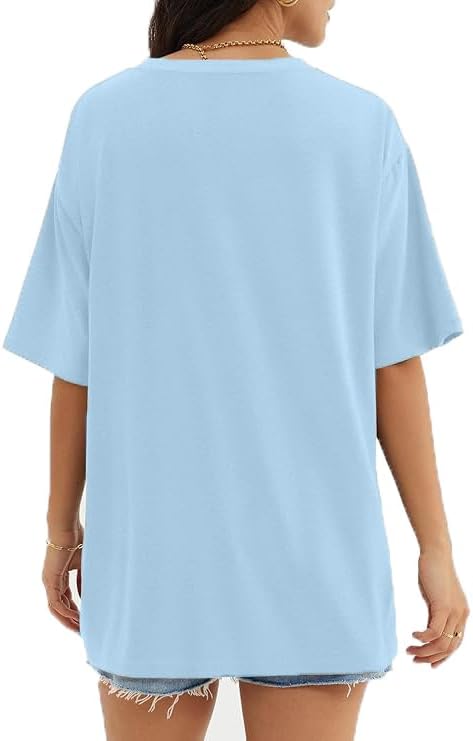 Oversized Tshirts for Women Trendy Graphic Tees Vintage Summer Short-Sleeve Preppy Shirts Casual - Image 2