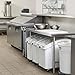Rubbermaid Commercial Products ProSave Shelf-Storage Ingredient Bin With Scoop, 600-Cup capacity, Plastic, White, Sliding Lid, Container with Wheels for Kitchen/Restaurant Food Organization