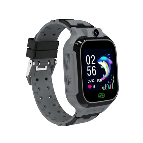 Image of Smart Watch for Kids with GPS Tracking, 2-Way Video & Voice Calling, Geofencing, and 4G SIM Compatible, SOS,Alarm, Games, HD Touch Screen Phone Watch Best Gift for Kids (Black)
