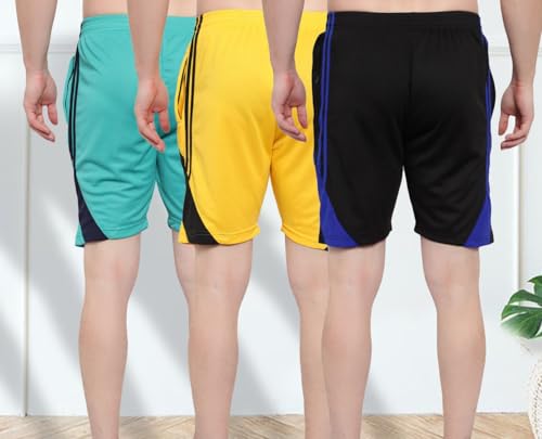 Image of DIA A DIA Men's Polycotton Running Sports Gym Shorts Pack of 3