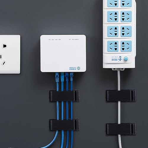 30 piezas de clips auto adhesivos para gestión de cables, organizadores grandes de cable, clips para cables, sujetador de cables con adhesivo, múltiples cables para cable Ethernet, TV/PC bajo escritorio, hogar u oficina (Negro) miniatura 3