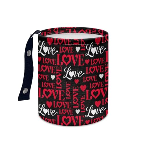 Image of Valentine's Day Car Trash Bag Hanging, Car Rubbish Bag Cute, Portable, Collapsible Back Seat, Floor, or Hanging Headrest Waste Basket Car Garbage Accessory