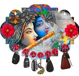 Naha Decor CRAFT STUDIO Wall Mount MDF Wooden Key Holder with 7 Hooks for Wall Décor at Home / Office/ Coffee Shop (Material- MDF Wood, Dimension- 26.67 cm /10.5 inch x 17.78 cm / 7 inch)