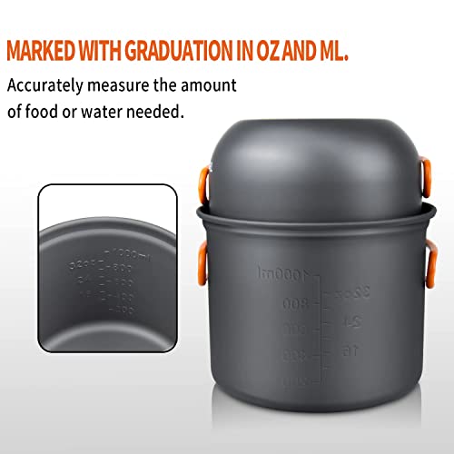 Tentock Camping Kochgeschirr Set Aluminium Kochset Outdoor Ultraleicht Camping Topf Pfanne Set Tragbar Camping Geschirr… - Image 5