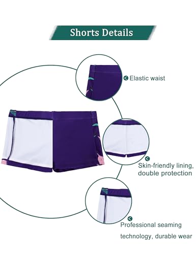 Cadocado Girls Rash Guard Set Short Sleeve Two Piece Swimsuit Bathing Suit UPF 50+ Beach Swimwear 3-10 Years4