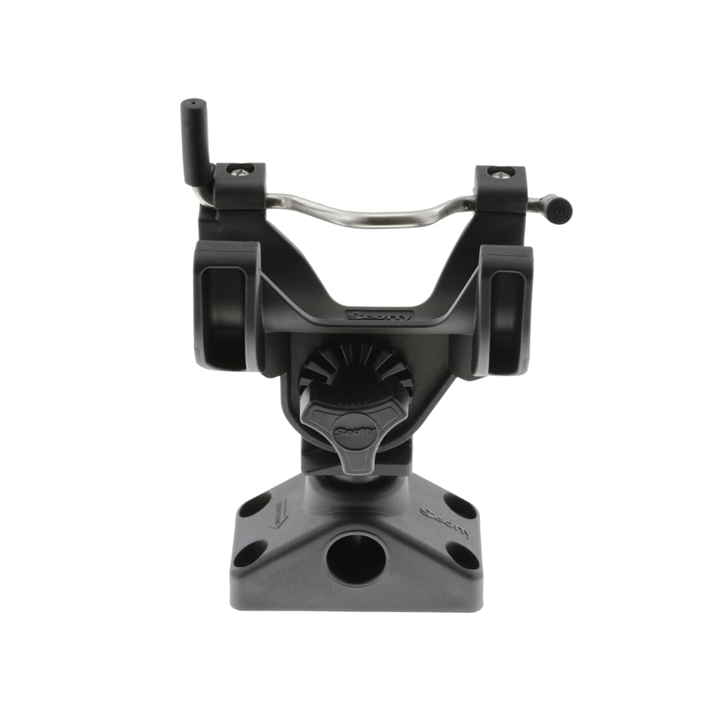 Scotty 290 R-5 Universal Rutenhalter mit 0241 Seiten-/Deckhalterung - Schwarz | Für Spincaster, Spinning, Köderrollen, Wasserwaage, Wind- und Fliegenruten, Angelzubehör