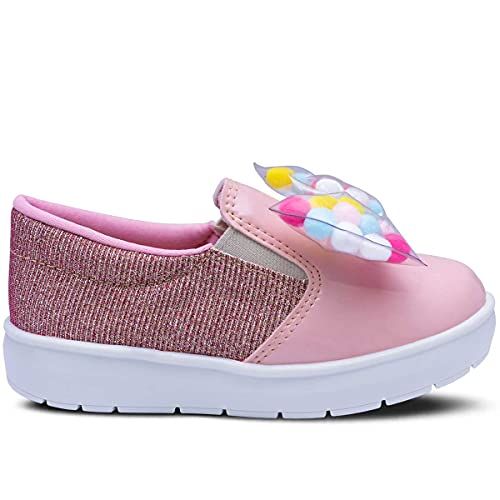 Tênis Slip On Infantil Menina Laço Pompom 11.47 (Rosa, 22)