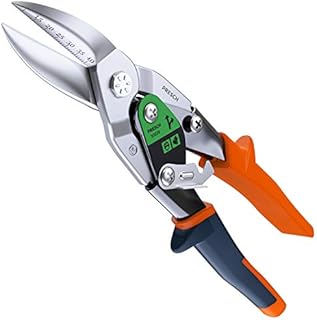 Presch Tin Snips Right Cut - Heavy Duty Aviation Snips - Curved Drywall Construction Tool for Cutting Metal - Right Cut Metal Shears with Lever Transmission