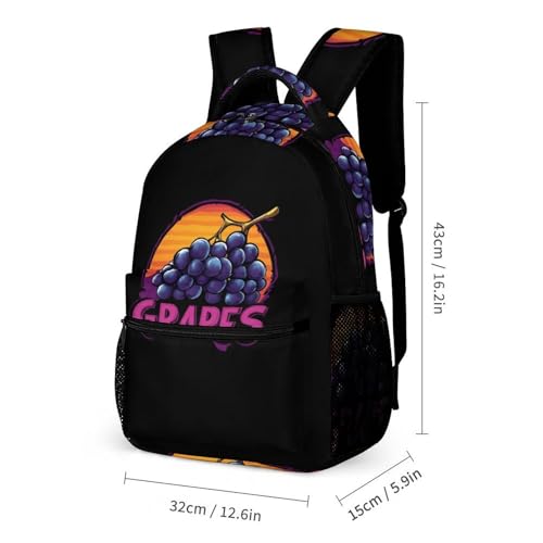 Grapes Cute Backpacks Set Lightweight Lunch Bag Aesthetic Pencil Cases for Travel Work2