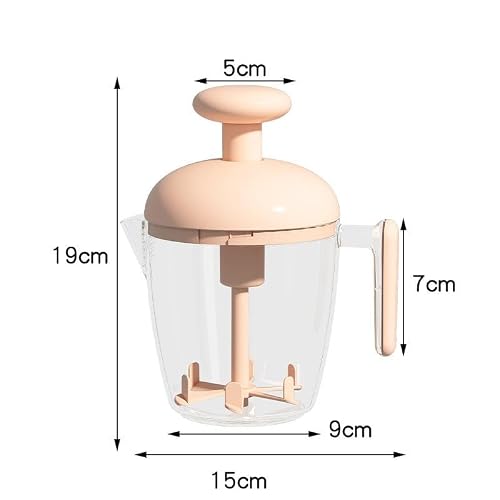 KiBcsLic Egg Mixing Cup Easy Blending, Portable Household Kitchen Utensil Hand Press Mixer Manual Egg Mixer for Cake Batter Eggs, Pink