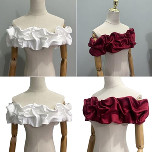 Wedding Shawl Shrug Off-shoulder Shawl Multifunctional Fashion Ruched Capes For Dressing Up Bride Outfits2