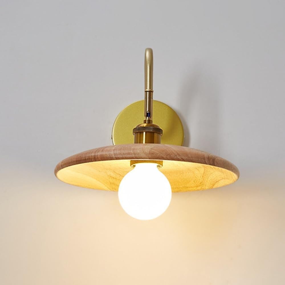 JYBNBBE Sconce Bedside Lamp, 180° Adjustable Gold Wall Light for Bedroom, Living Room, Hallway