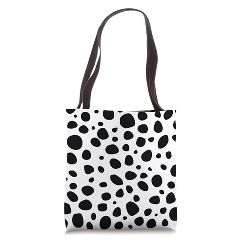 Bolso tote con estampado de dálmata y manchas negras miniatura 1