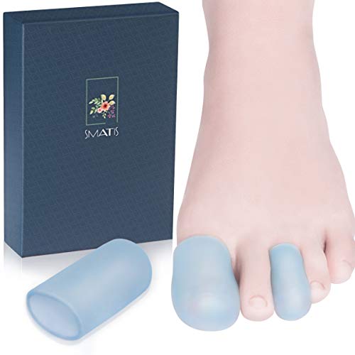 SMATIS - Protectores para dedos de los pies grandes, 4 unidades, gel azul claro, para proporcionar alivio de las uñas de los pies perdidas o encarnadas, callos, ampollas, dedos de martillo